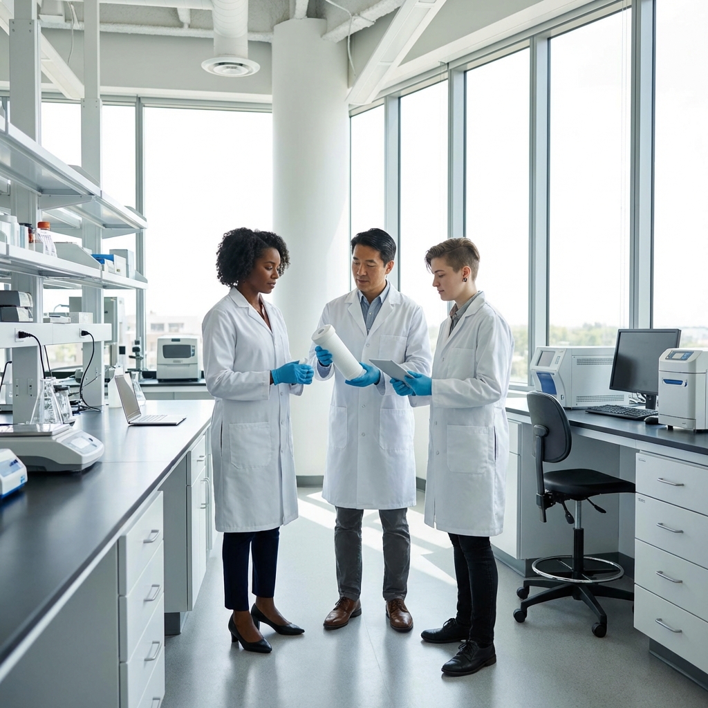 FiberCatch scientific team in laboratory